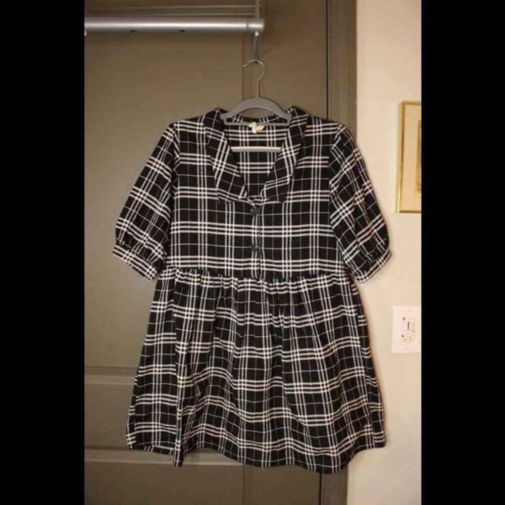Francesca’s Black & White Plaid Dress
